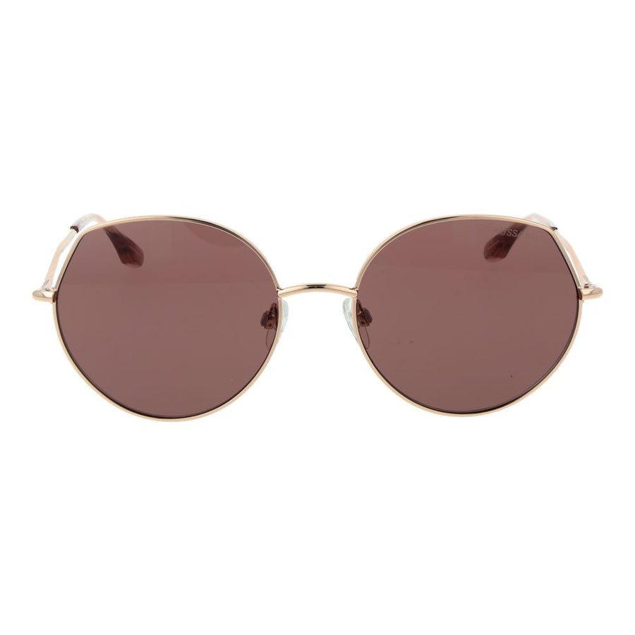 Trussardi rose gold metal sunglasses with round tinted lenses