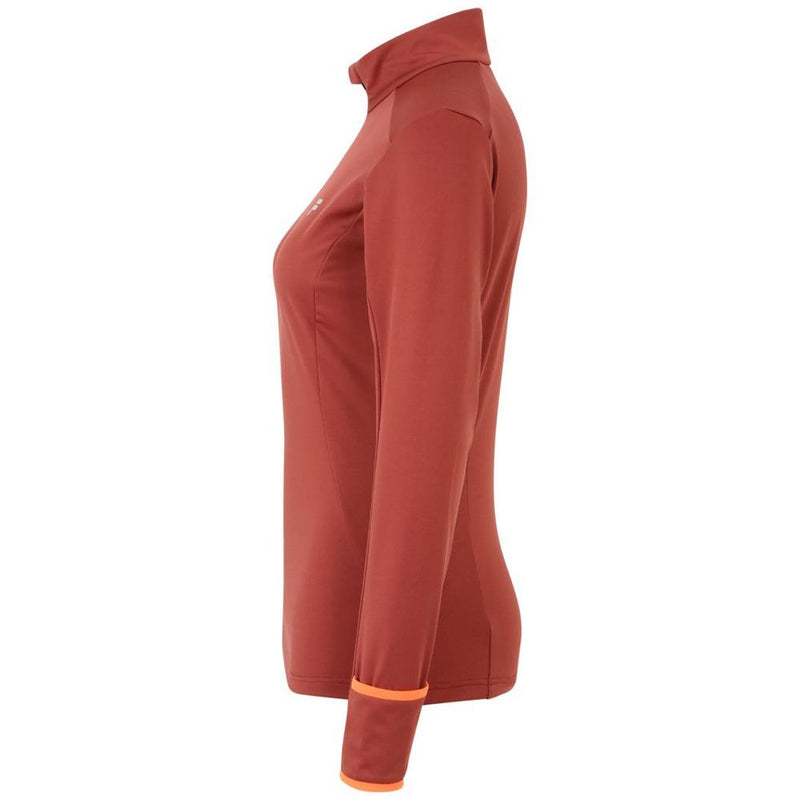 Fila burgundy polyester zip-neck sweatshirt with long sleeves shown from the side