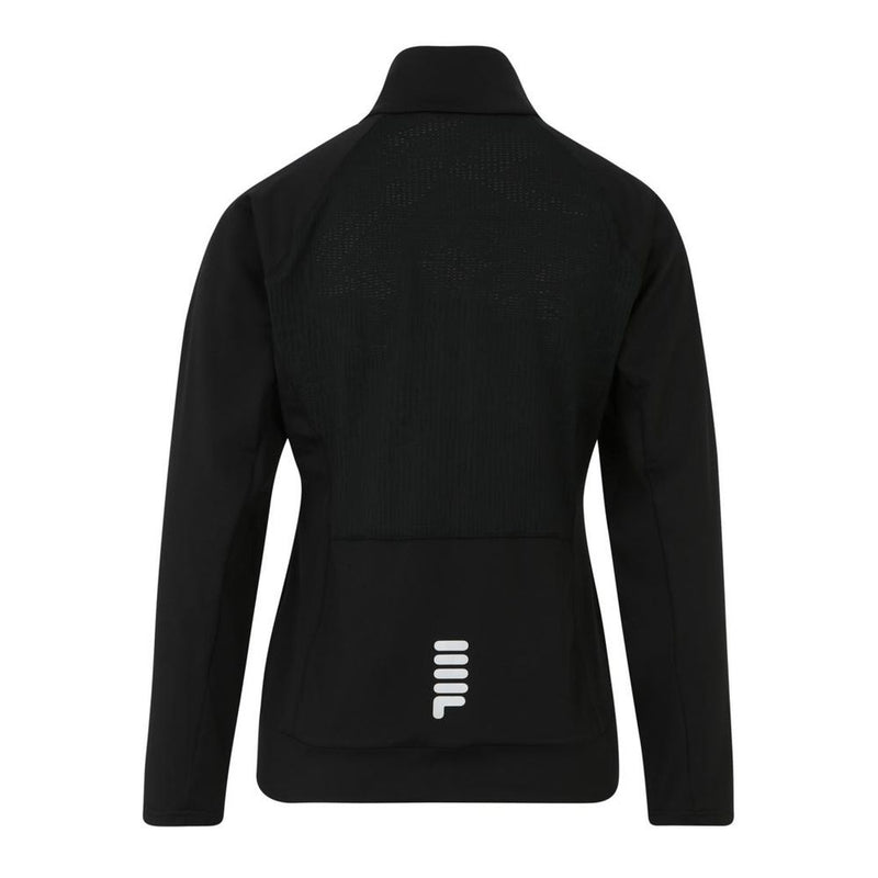 Fila black polyester zip-up sweatshirt with textured back panel