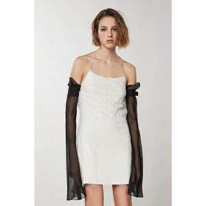 Patrizia Pepe Silver Nylon Cocktail Dress