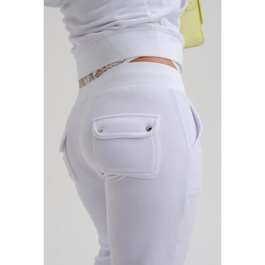Juicy Couture white polyester casual pants with back flap pockets
