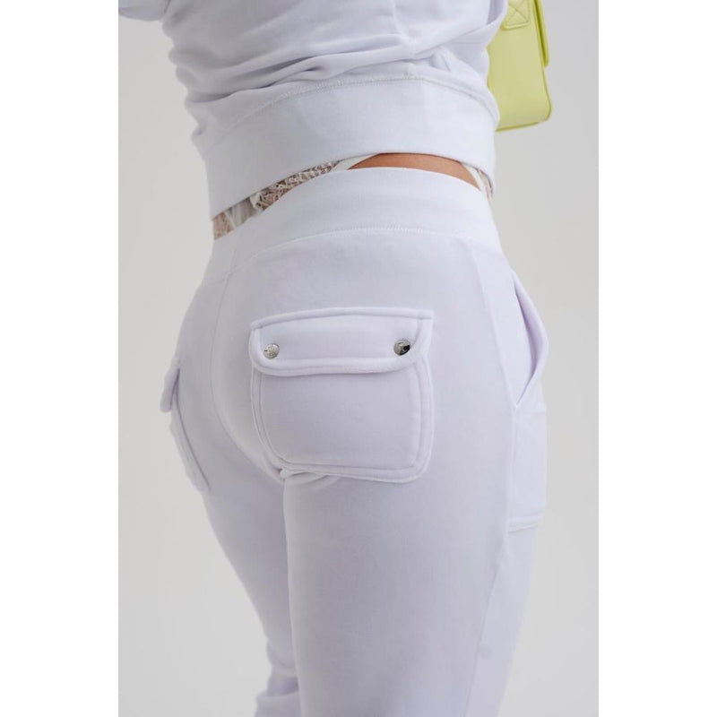 Juicy Couture white polyester casual pants with back flap pockets