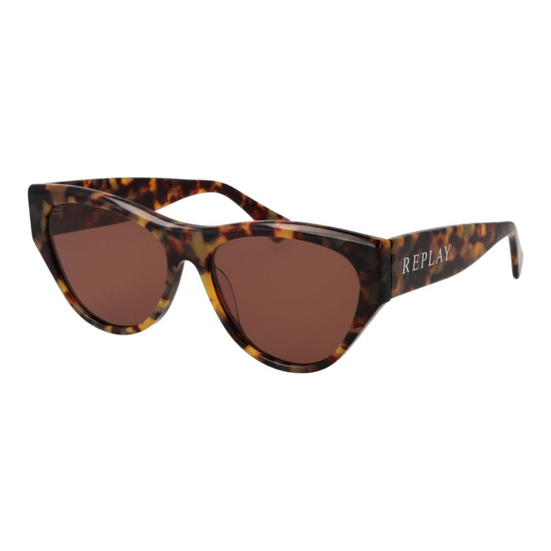 Tortoise shell plastic sunglasses with brown tinted lenses and thick frames