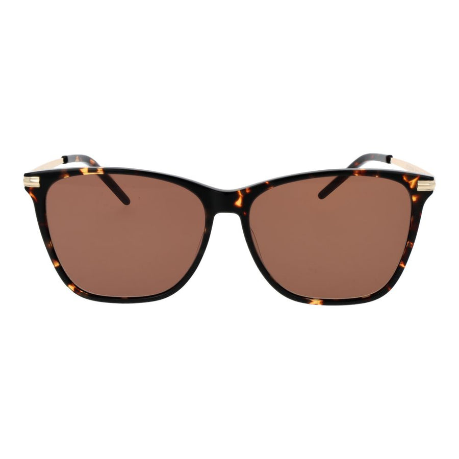 Replay tortoiseshell plastic sunglasses with thin gold temples and brown lenses