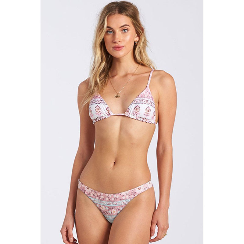 Multicolor patterned polyamide triangle bikini with matching bottoms