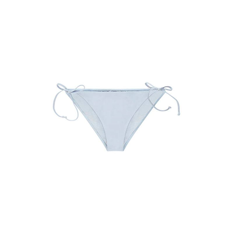Light blue side-tie bikini bottoms in smooth polyamide fabric