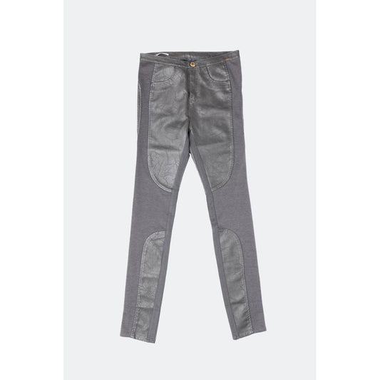 Gas gray leather panel pants
