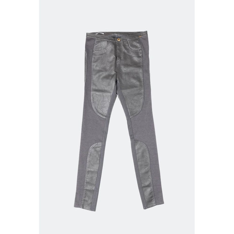Gas gray leather panel pants
