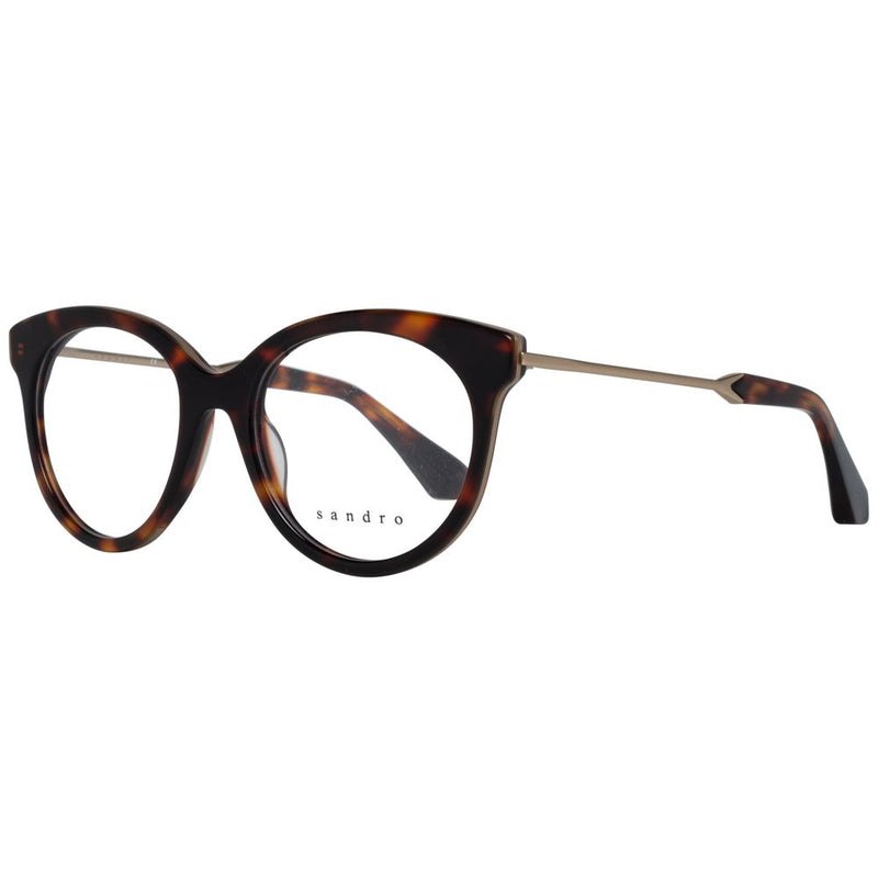 Brown tortoiseshell plastic and thin metal cat-eye eyeglass frames
