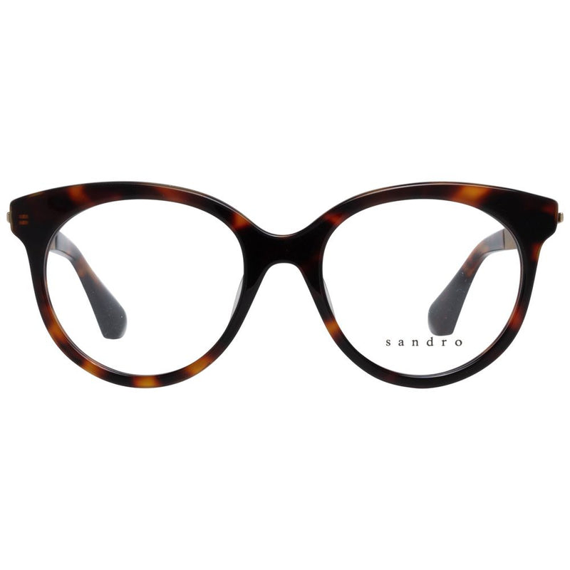 Brown tortoiseshell plastic eyeglass frames with rounded lenses