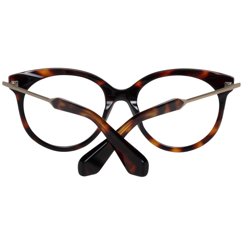 Sandro brown tortoise shell plastic and gold metal eyeglass frames with crossed temples