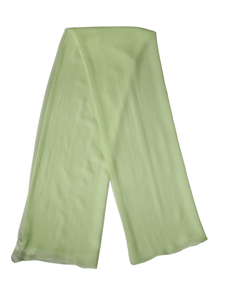 Light green silk neck wrap stole scarf folded neatly