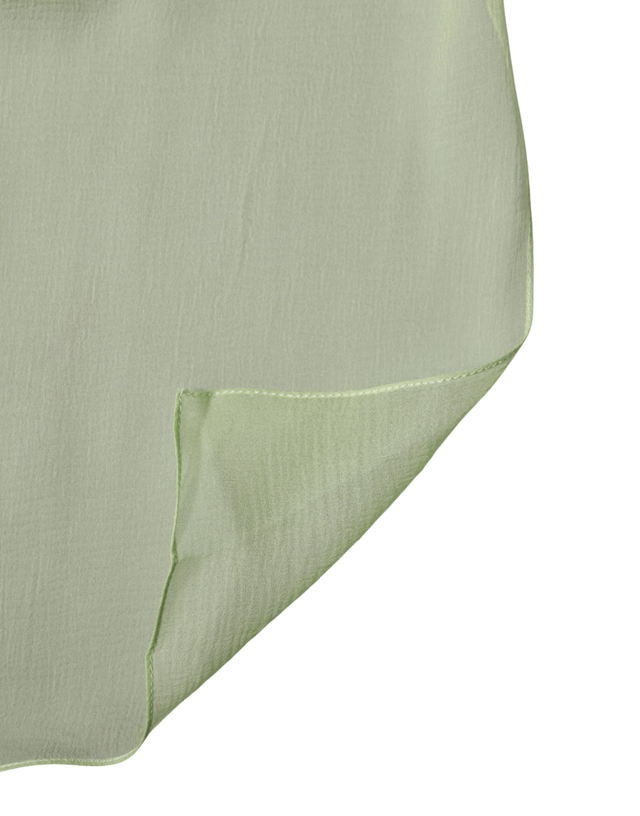 Light green silk neck wrap stole scarf folded neatly