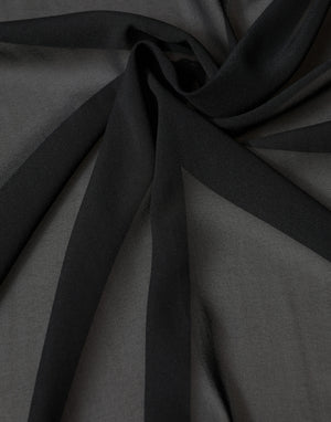 Dolce & Gabbana Black Silk Neck Wrap Shawl Stole 200cm x 64cm  Scarf