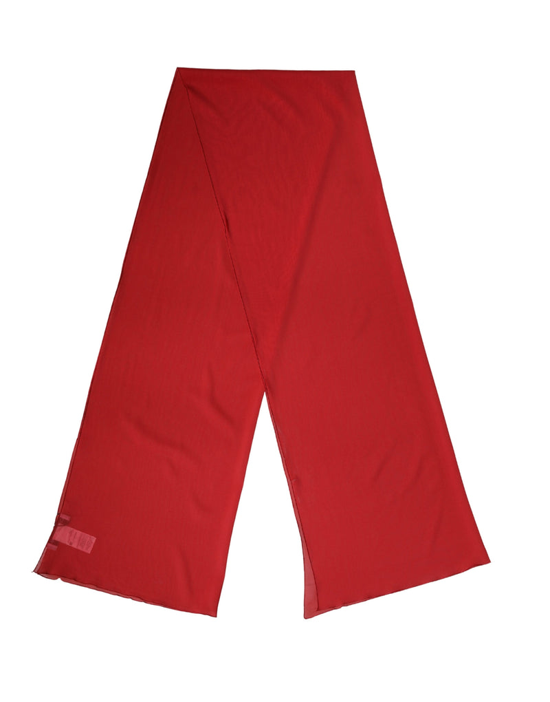 Dolce and Gabbana red silk neck wrap shawl women stole scarf