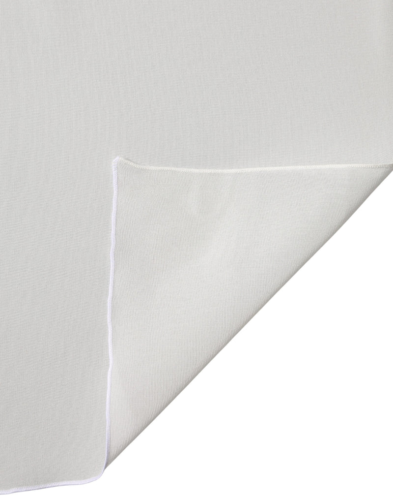 Off white silk scarf and shawl with folded edge