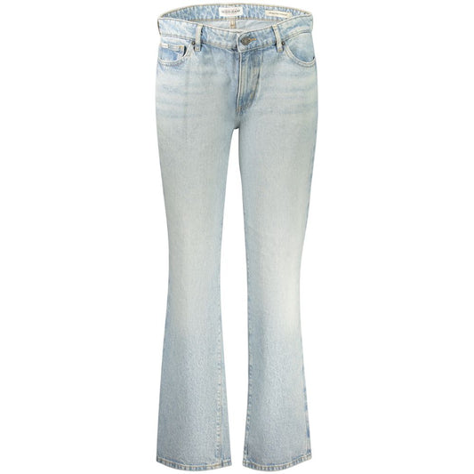 Light blue cotton denim women flare jeans