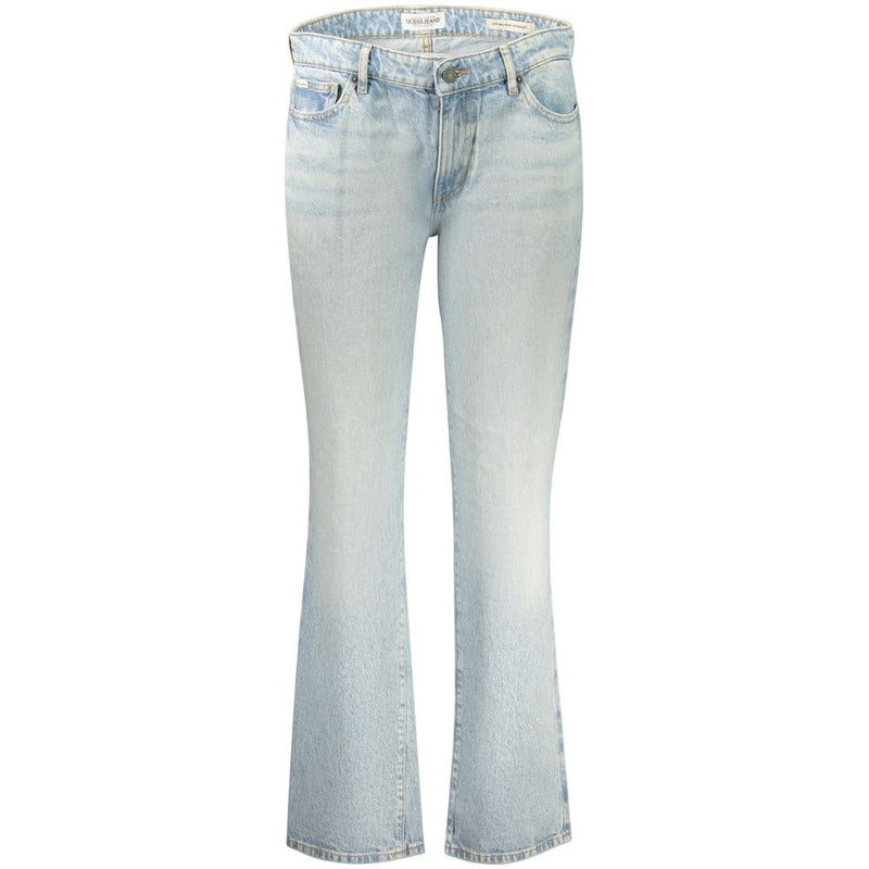 Light blue cotton denim women flare jeans