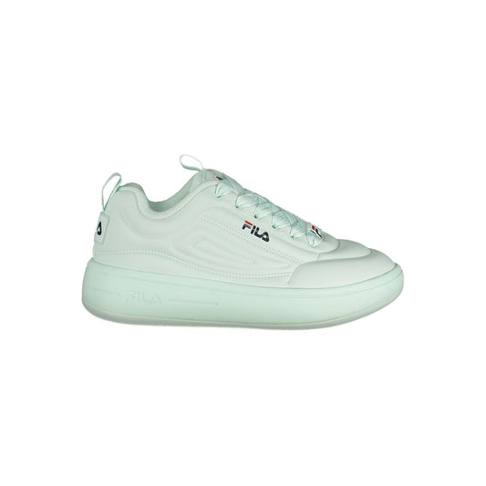 Light blue Fila women's polyester sneaker with a chunky, athletic platform design.