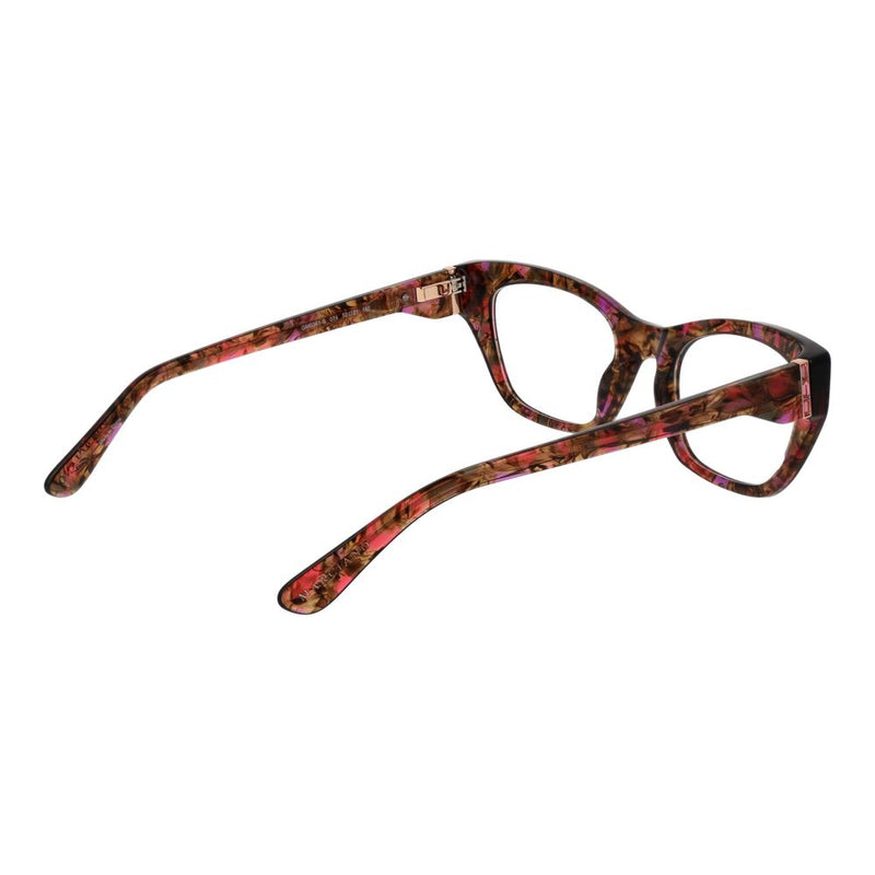 Marciano by Guess multicolored plastic cat-eye eyeglass frames viewed from the back and side