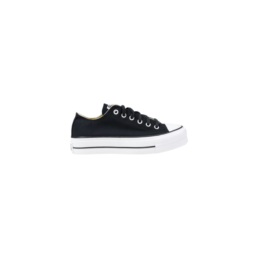 Black sneaker with white sole on a white background