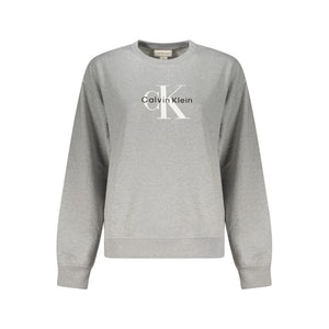 Calvin Klein Grigio Cotton Women Sweatshirt