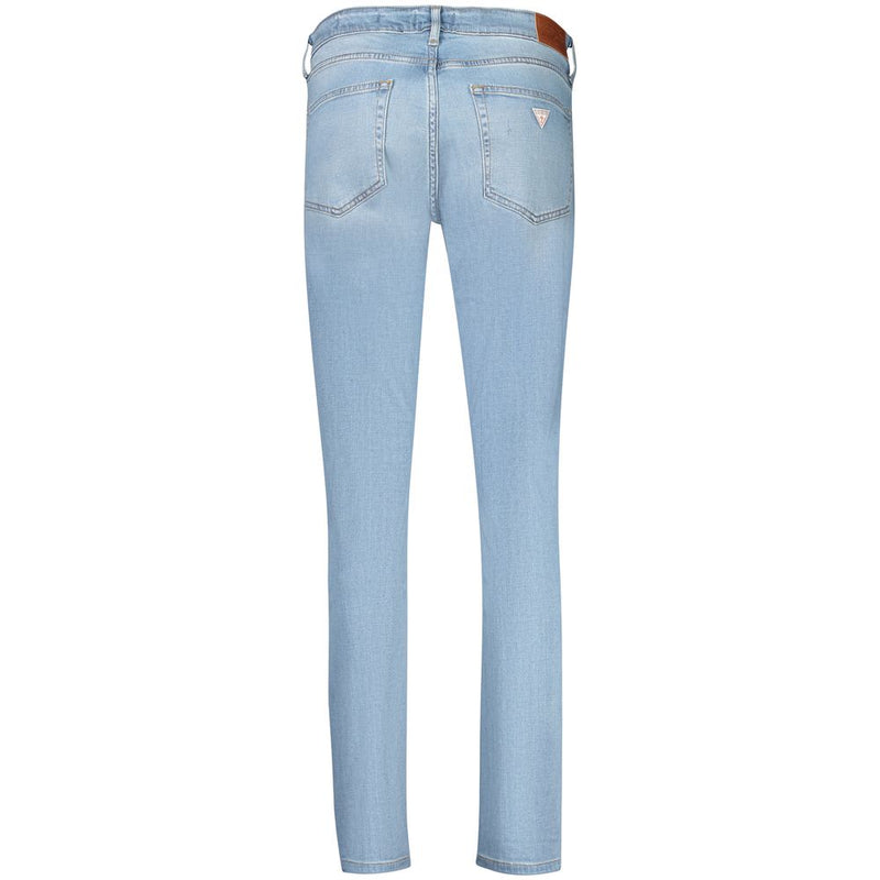 Light blue lyocell women's skinny jeans seen from the back