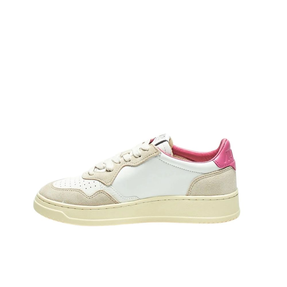 White Leather Low Top Sneakers