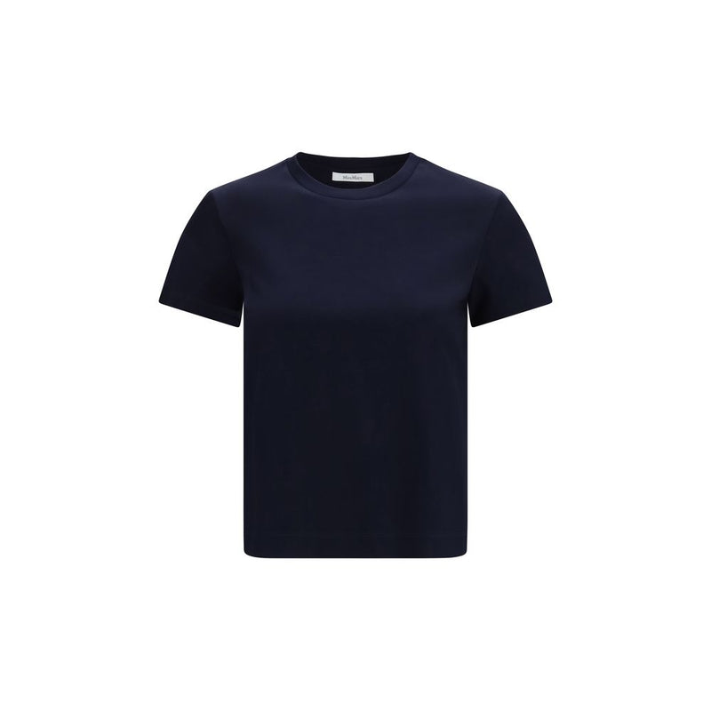 Plain blue cotton t-shirt with short sleeves and a crew neck