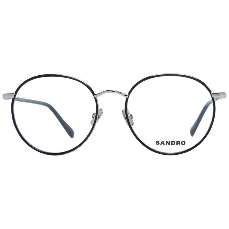 Sandro black round metal eyeglass frames with thin rims