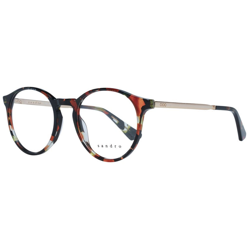 Sandro brown tortoiseshell round acetate glasses frames with gold temples