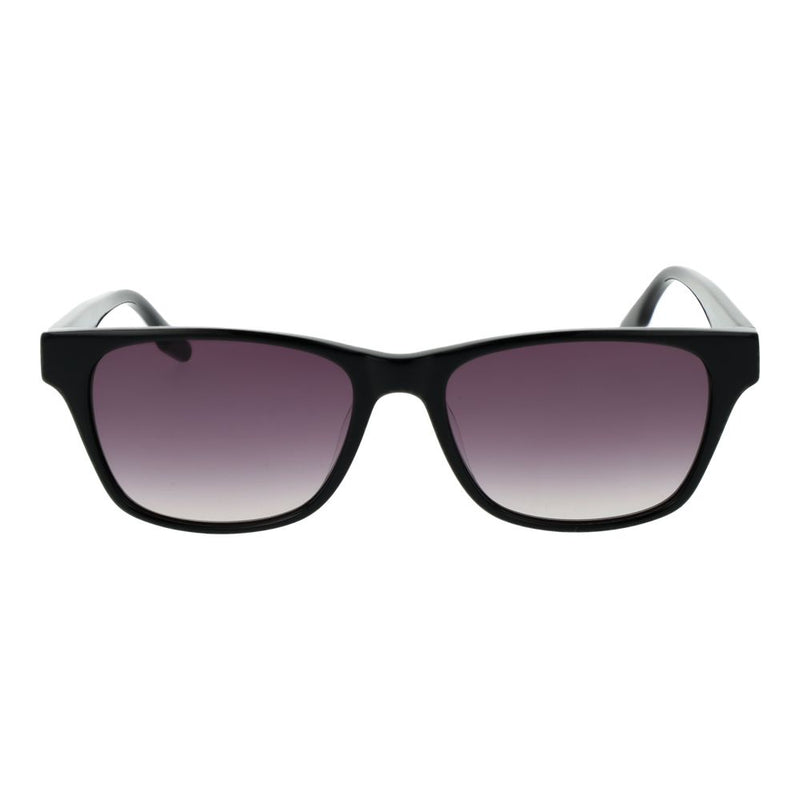 Black acetate rectangular sunglasses with gradient tinted lenses