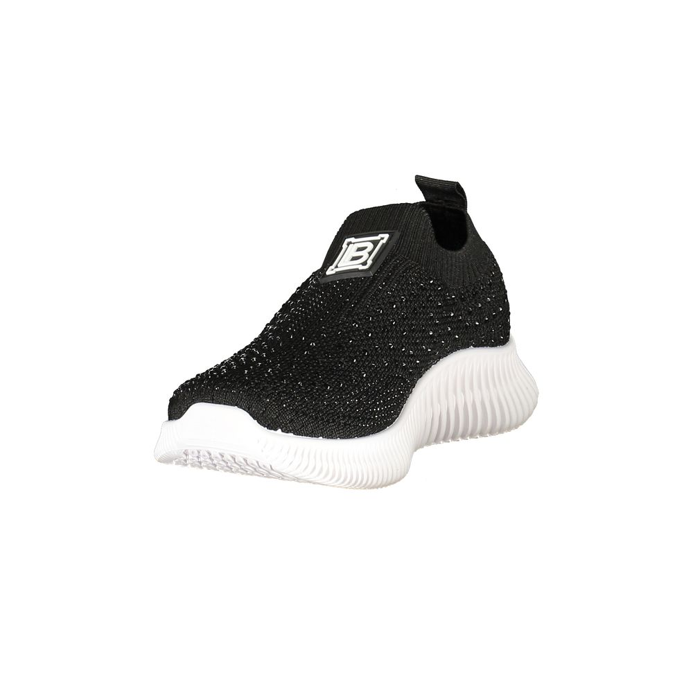 Black Polyester Women Sneaker