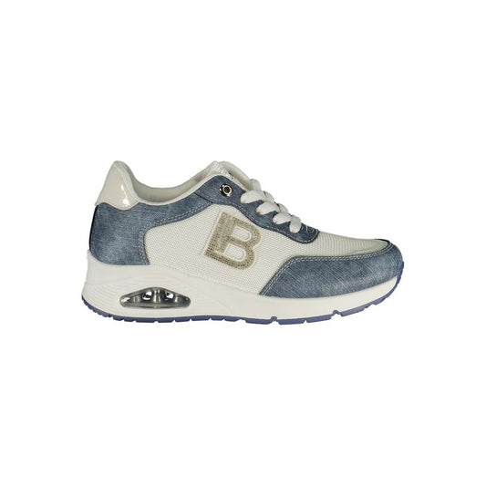 Laura Biagiotti women's blue and white polyester sneaker with a casual sporty design and side "B" logo.