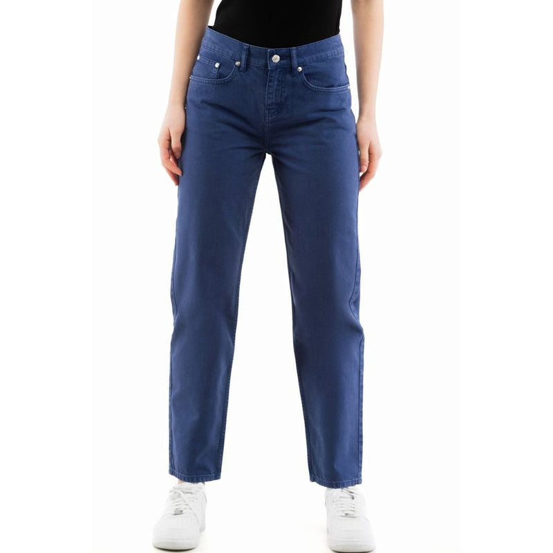 Blue cotton straight-leg denim jeans
