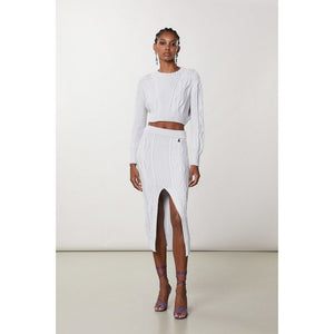 Patrizia Pepe White Viscose Midi Skirt