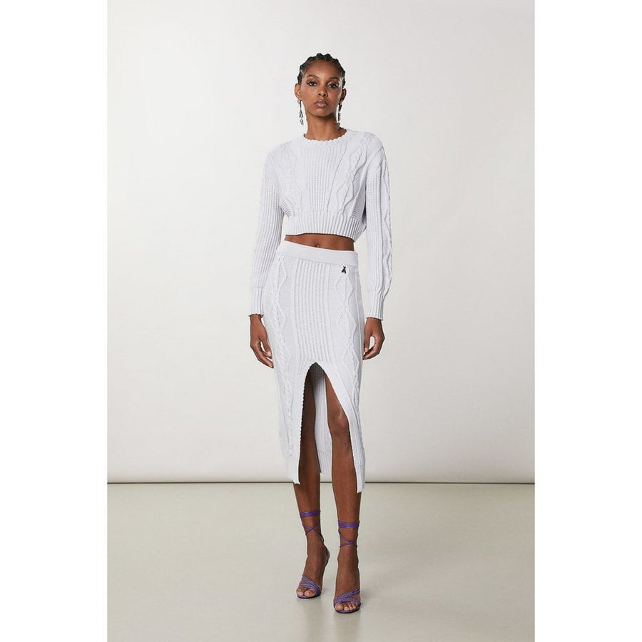 Patrizia Pepe White Viscose Midi Skirt