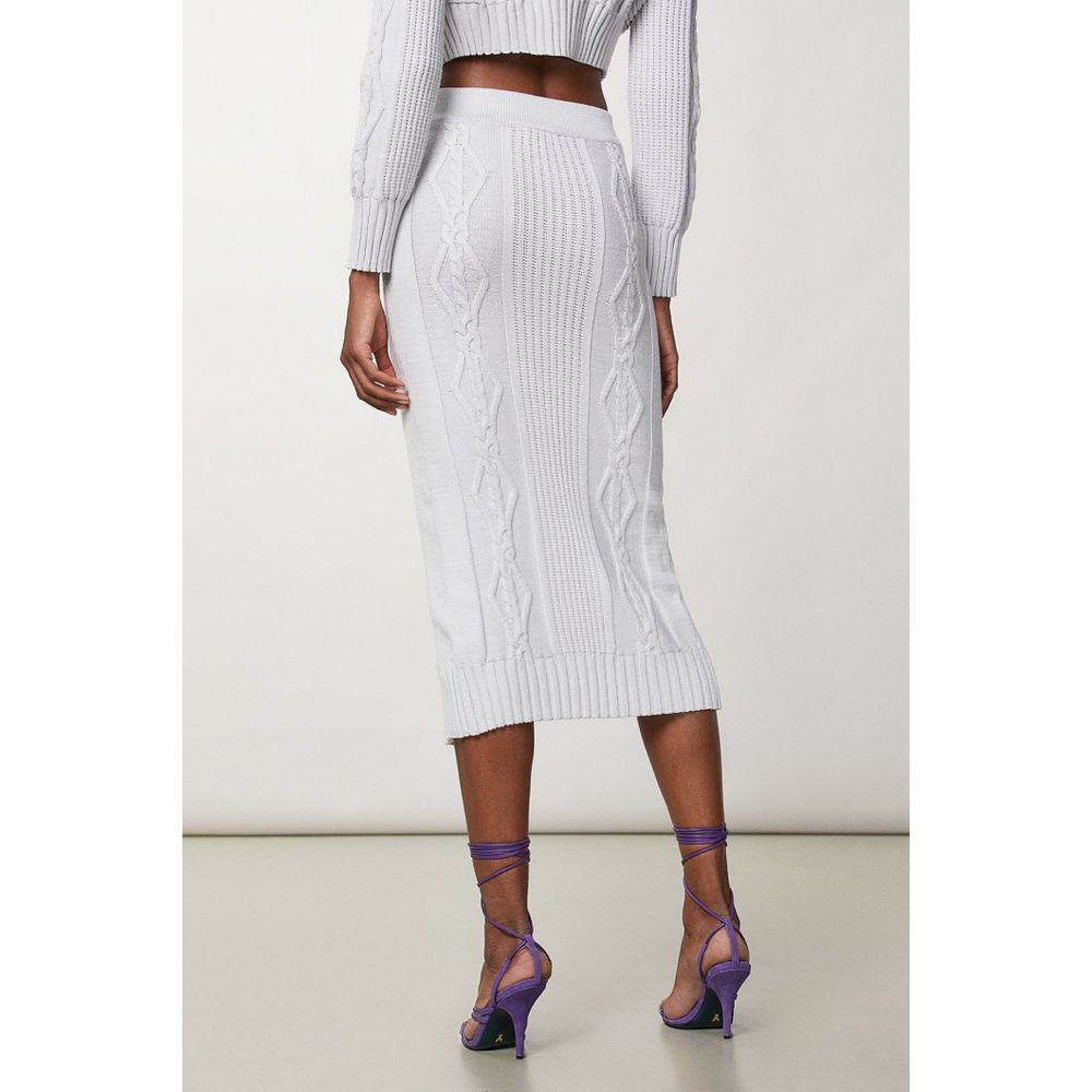 Patrizia Pepe White Viscose Midi Skirt