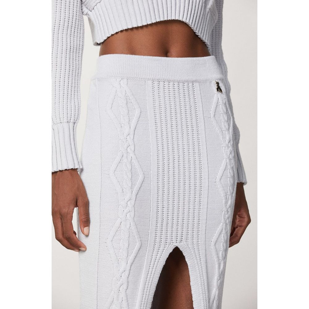 Patrizia Pepe White Viscose Midi Skirt