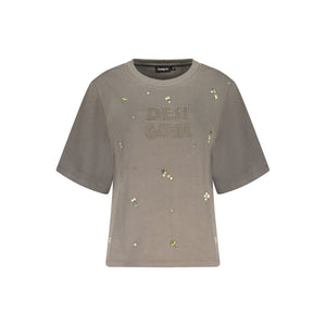 Desigual Grigio Cotton Women Sweatshirt