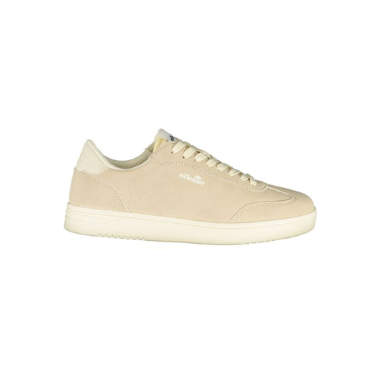 Beige Ellesse women's sneaker in polyurethane with a classic low-top lace-up design and smooth finish.
