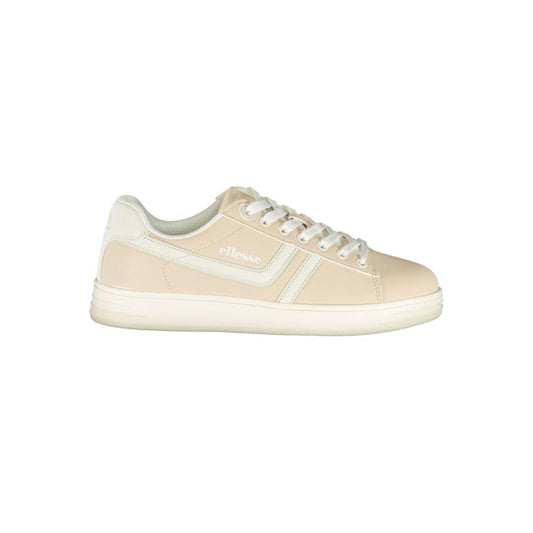 Ellesse Rosa women's sneaker in beige polyurethane with a sporty, low-top casual design and white laces.