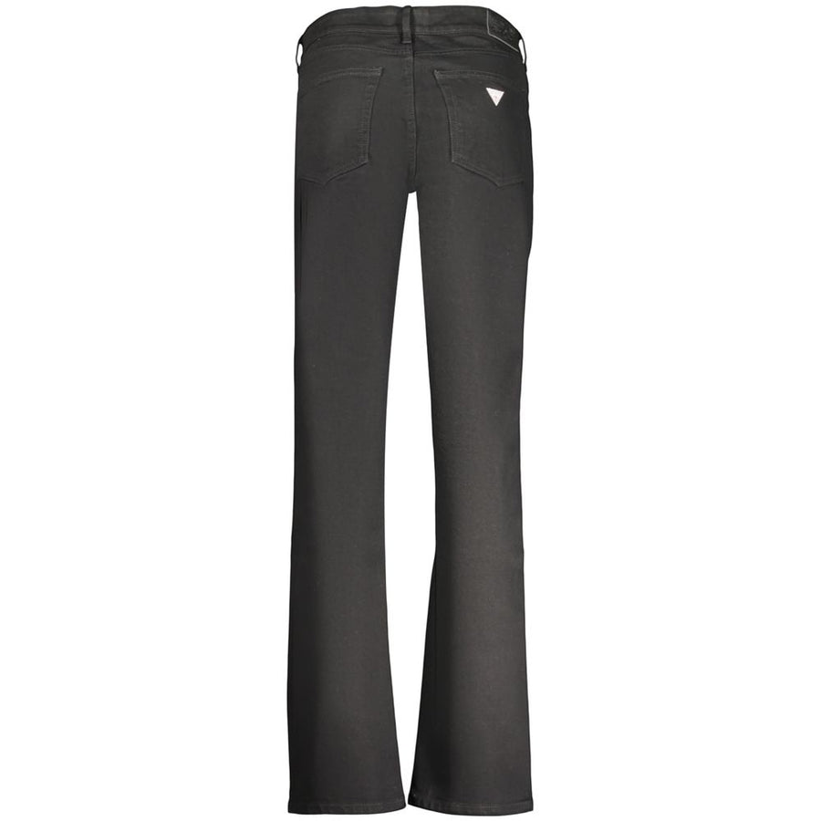Black cotton women's flare jeans