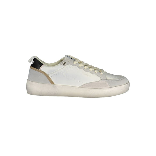 Gas Grigio grey and white polyurethane women’s lace-up sneaker with casual low-top design.