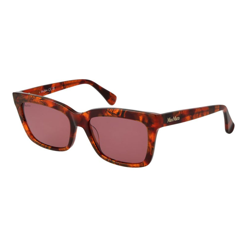 Max Mara brown tortoiseshell plastic square sunglasses with tinted lenses