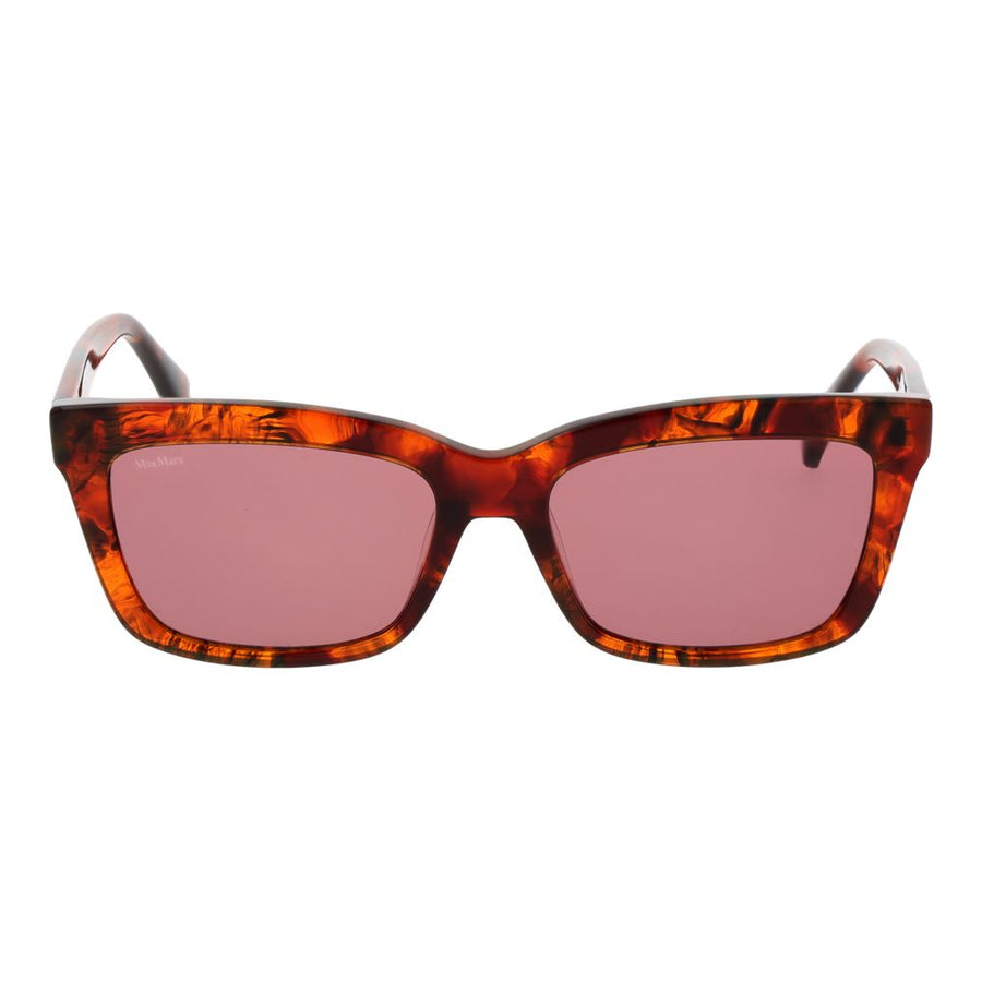 Max Mara brown tortoiseshell plastic square sunglasses with tinted lenses