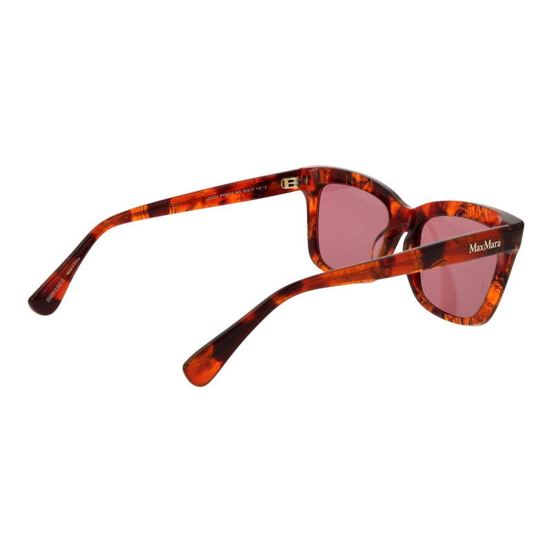 Max Mara brown tortoiseshell plastic sunglasses with red tinted lenses