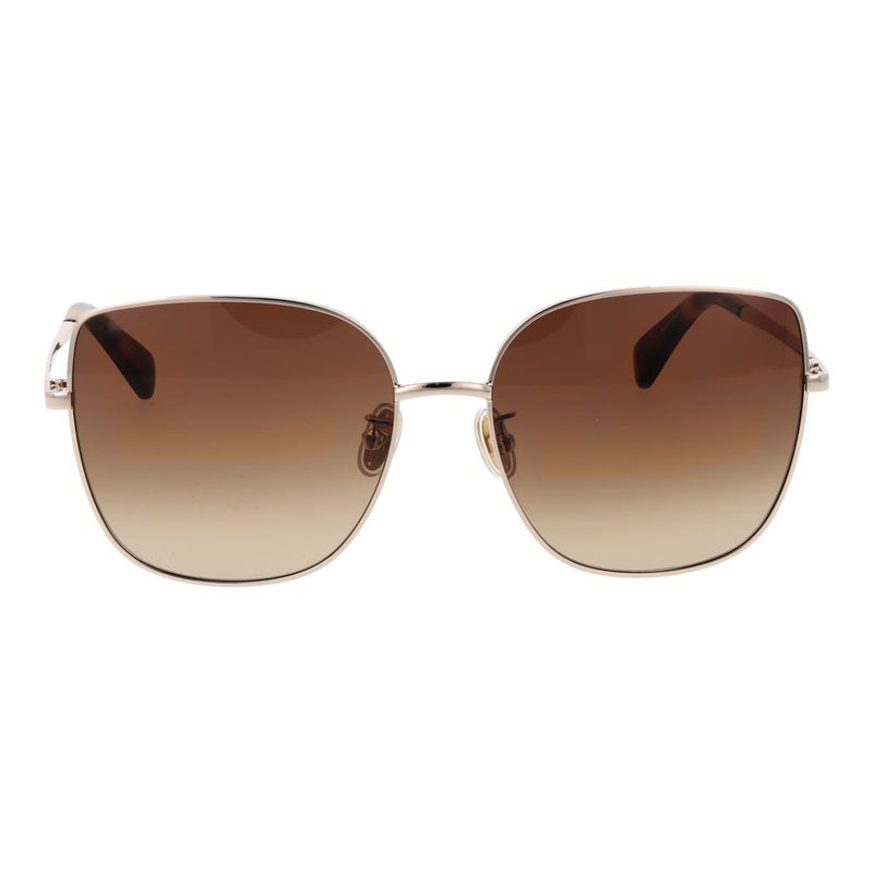 Max Mara rose gold metal sunglasses with brown gradient lenses and thin wire frames