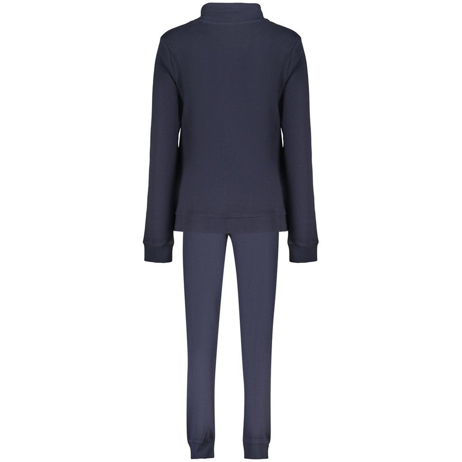 Blue cotton zip-up women's sweatshirt with matching sweatpants