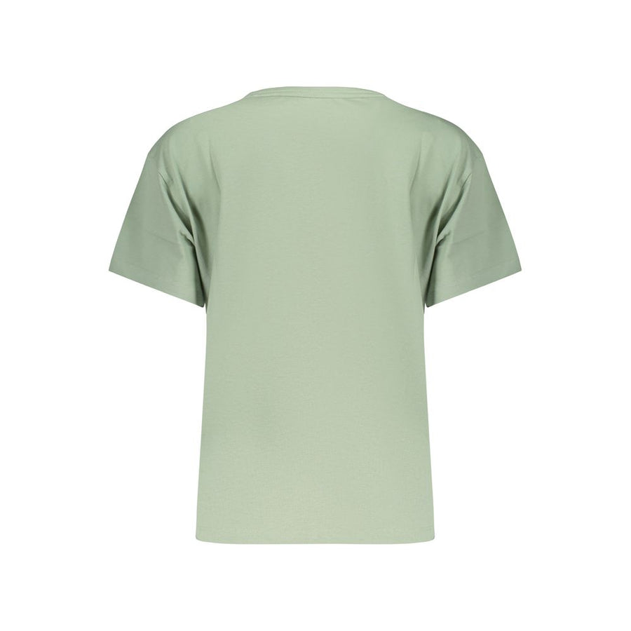 Sage green cotton women's short-sleeve t-shirt with crew neck